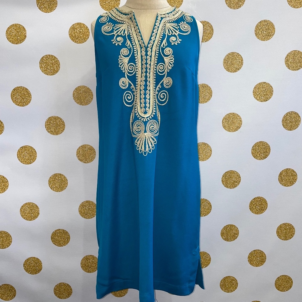 HTF, Lilly Pulitzer Carlotta Stretch Shift Tidal Wave, Size 4, MINT!